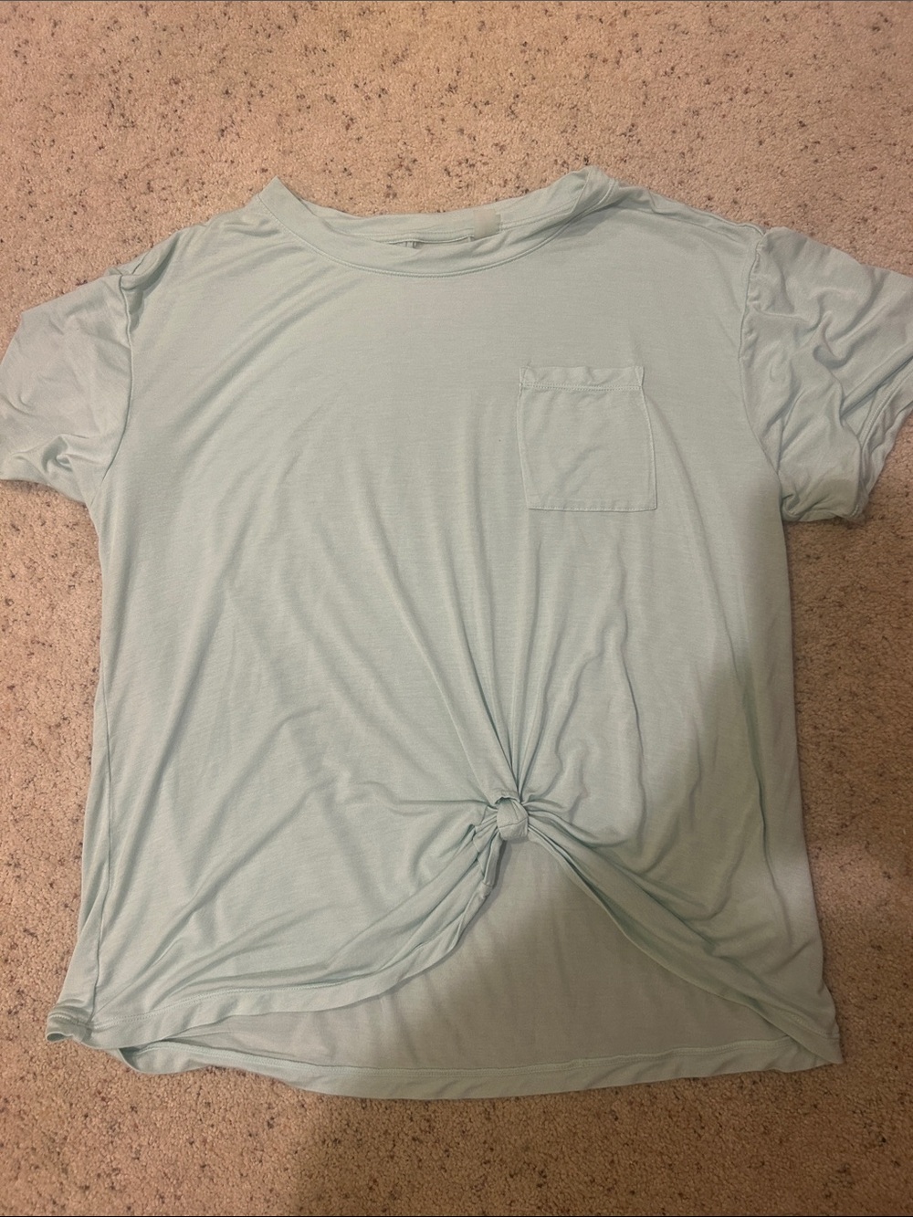 Zella Mint Knot-Front Short Sleeve Tee